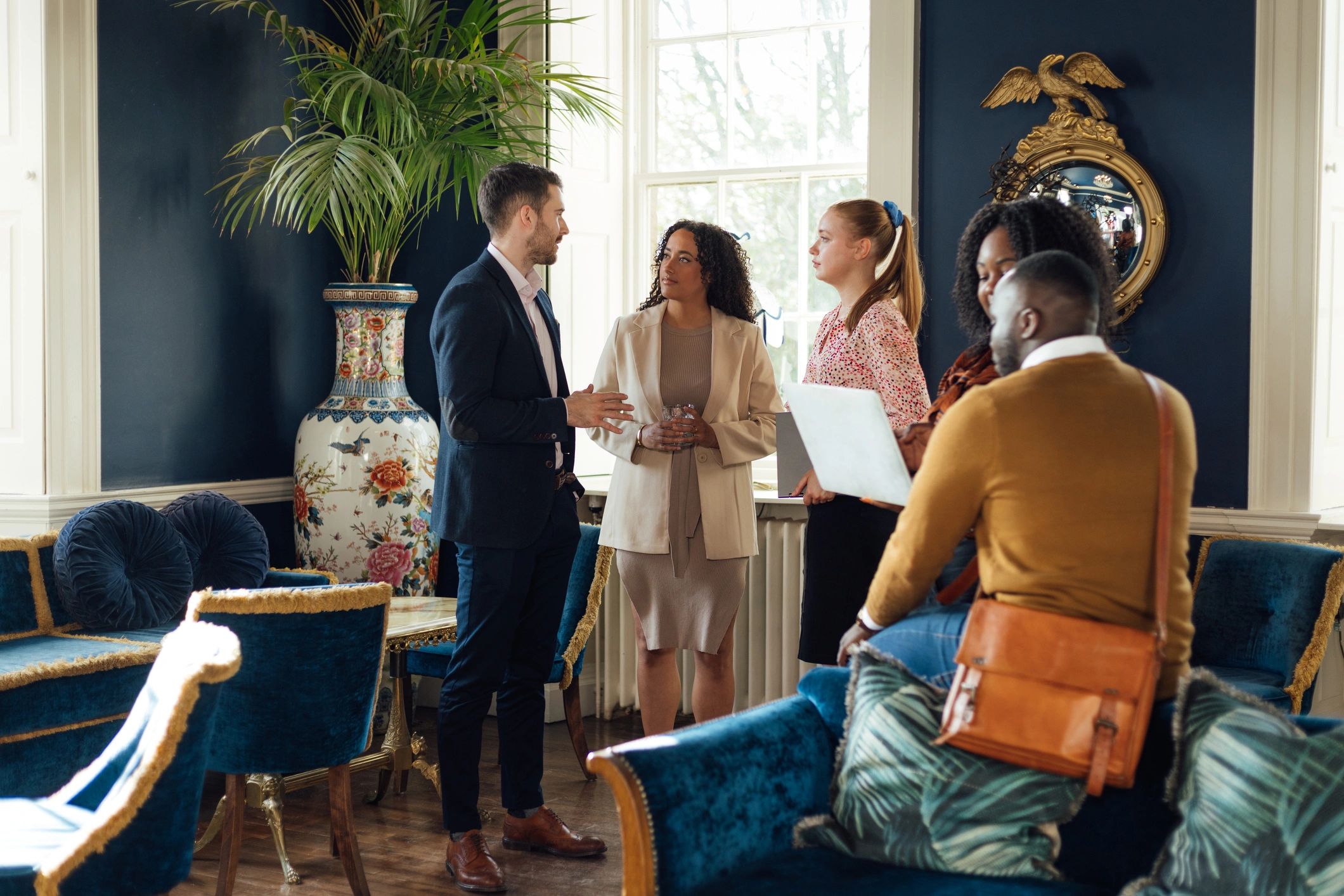 Event planning team coordinating a professional event