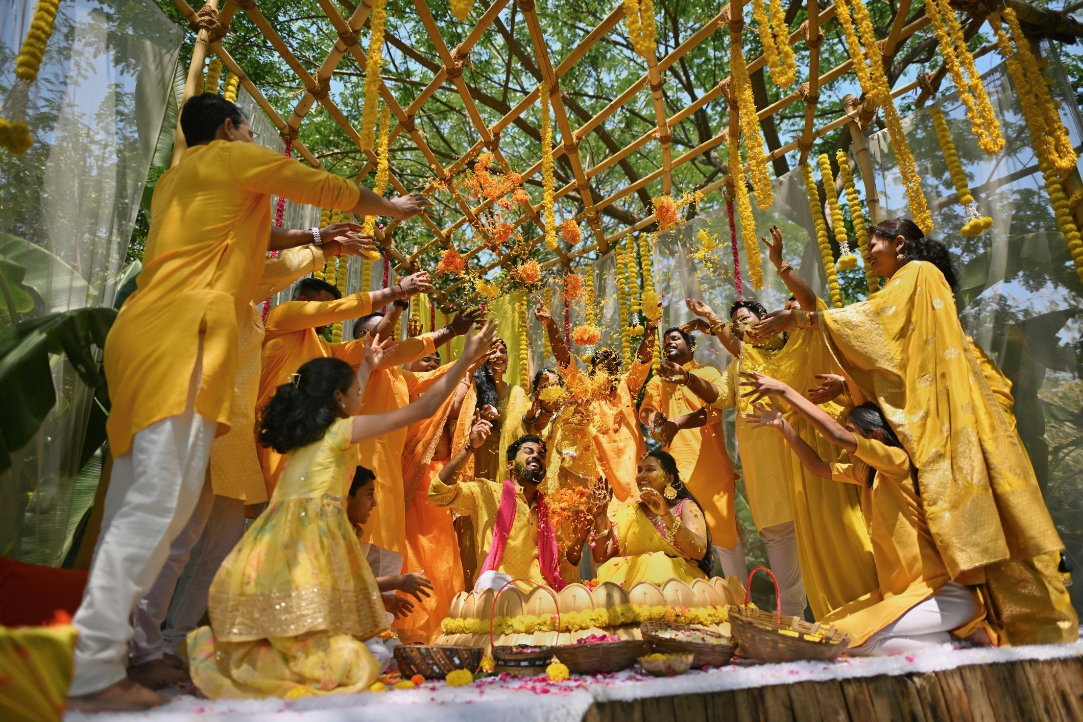 Guests celebrating at a beautifully coordinated event