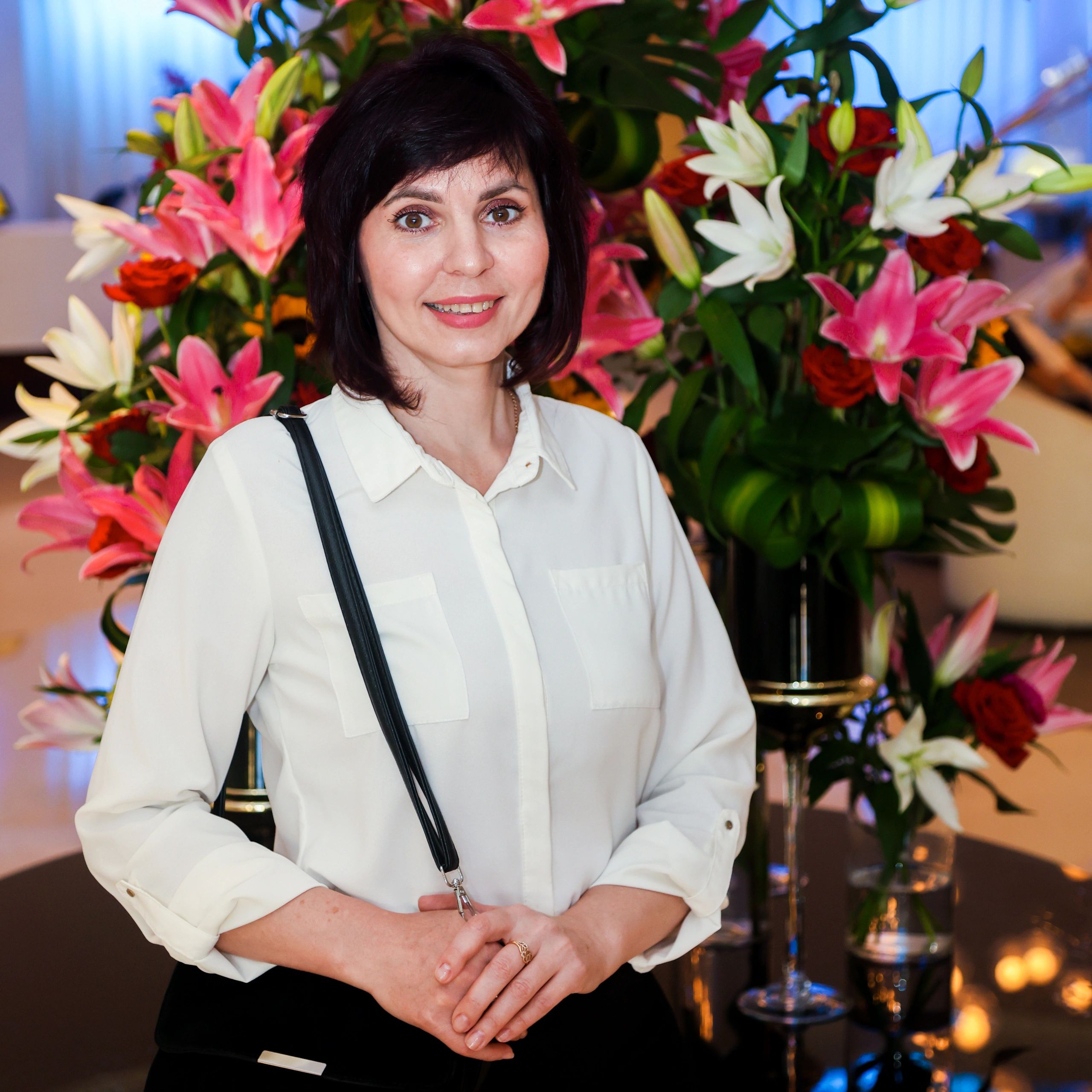 Elegant floral styling prepared for an event space