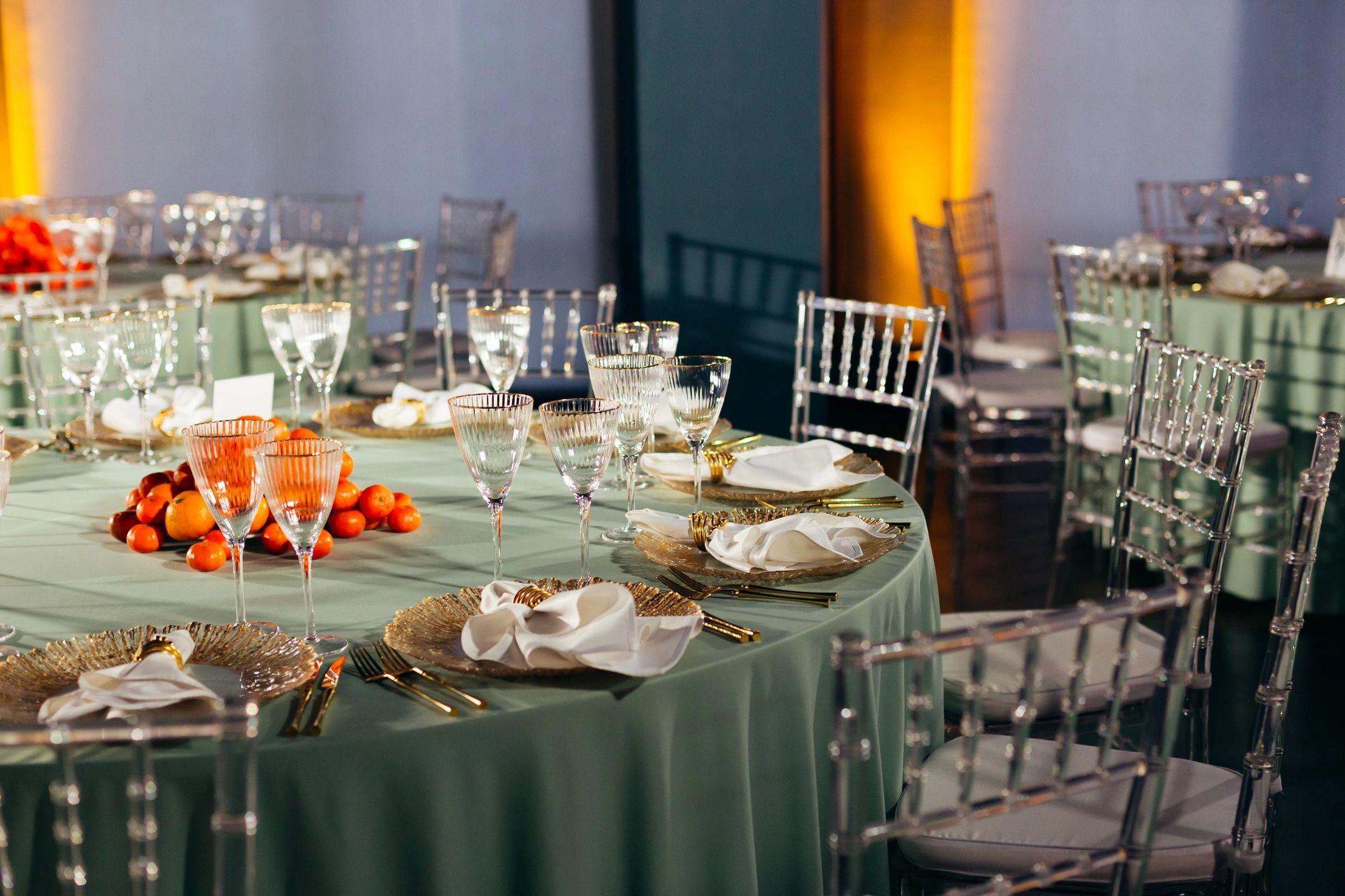 Elegant banquet hall prepared for a professionally planned event
